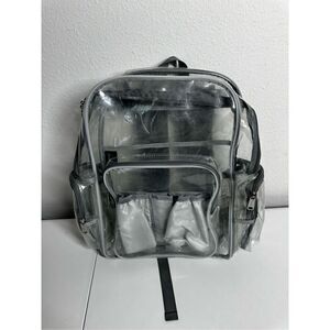 Mancro Clear Backpack Transparent See Thru School Security Heavy Duty Bookbag